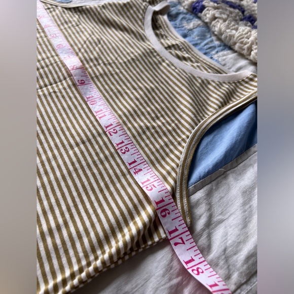 Pact Womens Organic Cotton Preppy Green White Striped Sleeveless Top Small - Picture 6 of 8